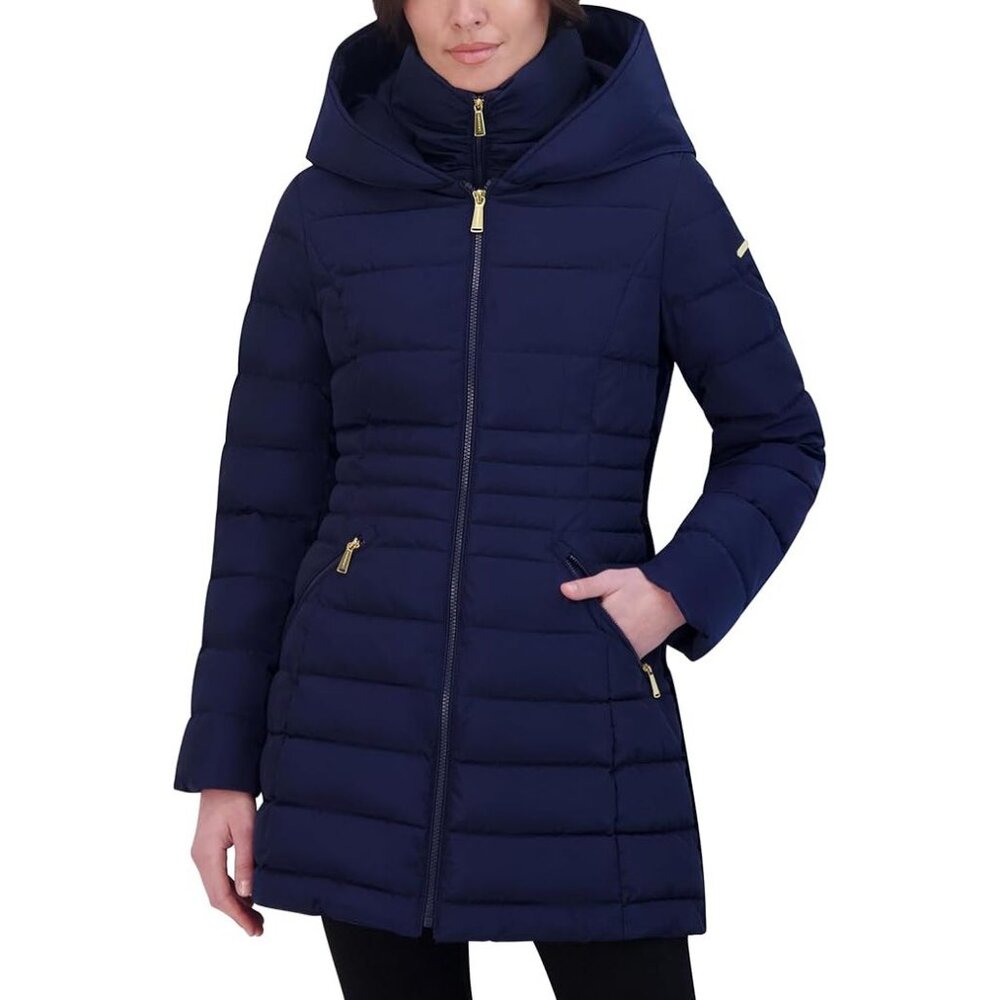 Laundry by Shelli Segal Women's Mid Length Windbreaker Puffer Jacket EUC